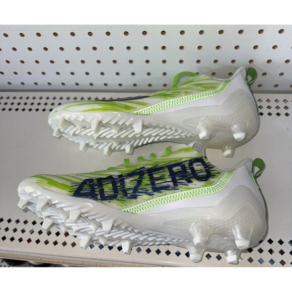 Adidas AdiZero Mens Football Cleats Size 10.5 White Neon Green Blue Seahawks main image 5